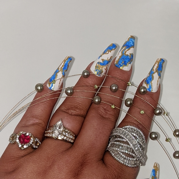 14k Yellow Gold Peridot Gemstone and Pearl Omega Necklace Adi Paz - Picture 12 of 15